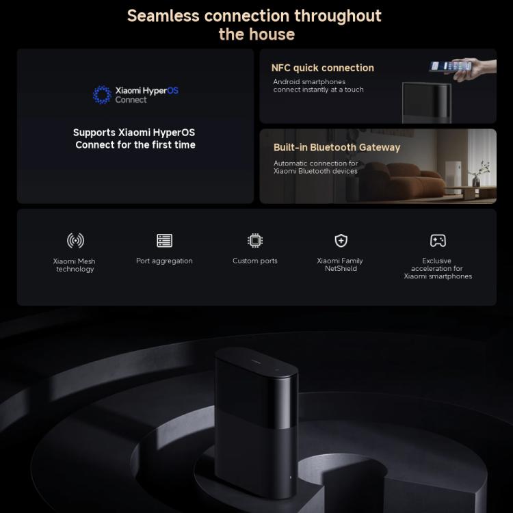 Xiaomi BE3600 Pro mājas maršrutētājs ar 7 Bluetooth tīkla vārteju, 2,5G portu un divjoslu savienojumu