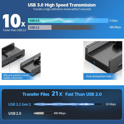 HCL-3A1C-Pro Aluminum Alloy 3xUSB and Type-C Clamp Hub