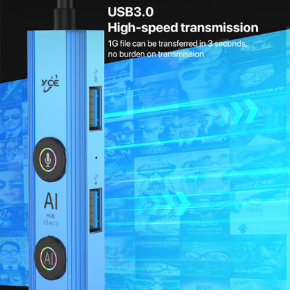 YCE V295 5 in 1 USB-C / Type-C HUB Adapter AI Docking Station