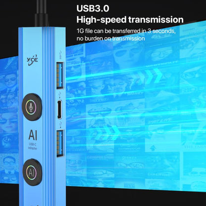 YCE V297 7 in 1 USB-C / Type-C HUB Adapter AI Docking Station Support 4K Output