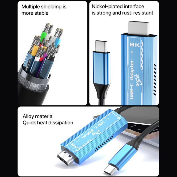 Кабель-адаптер YCE-V286A Type-C — HDMI 2.1 8K