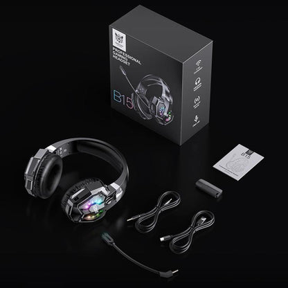 ONIKUMA B15 trīs režīmu Bluetooth, 2.4G, vadu e-sporta spēļu austiņas