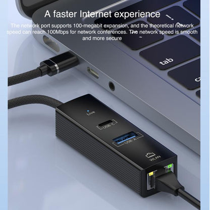 USB / 8 Pin to Type-C RJ45 USB-A HUB Expand Converter