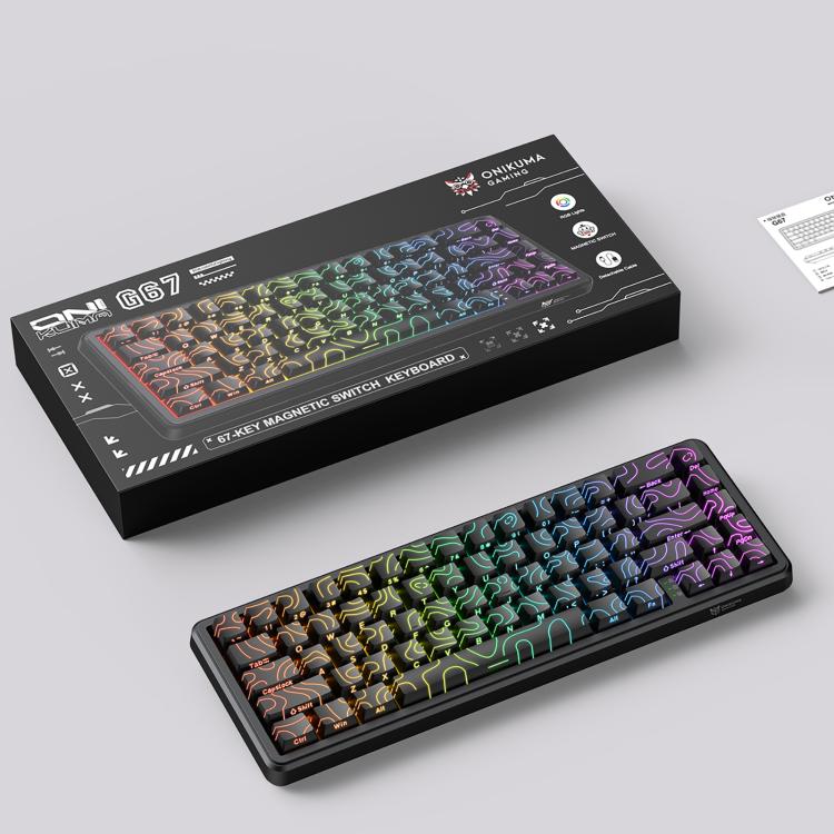 ONIKUMA G67 67-клавишная проводная механическая игровая клавиатура с RGB-подсветкой и магнитной осью