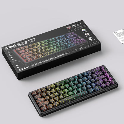 ONIKUMA G67 67-клавишная проводная механическая игровая клавиатура с RGB-подсветкой и магнитной осью