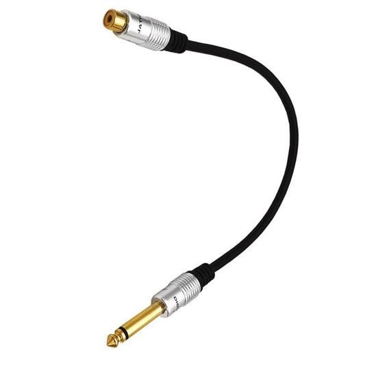 6.35mm Mono Plug Male to RCA Female Audio Adapter Cable for Ampfler, Speaker, Guitar