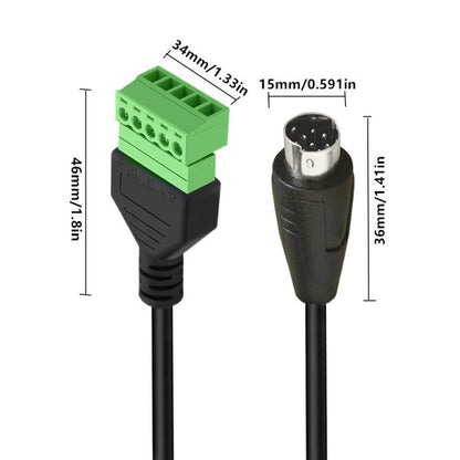 S-Video 8 Pin Male to 5 Pin Female Bolt Screw with Shield Terminals Pluggable Type Adapter Cable