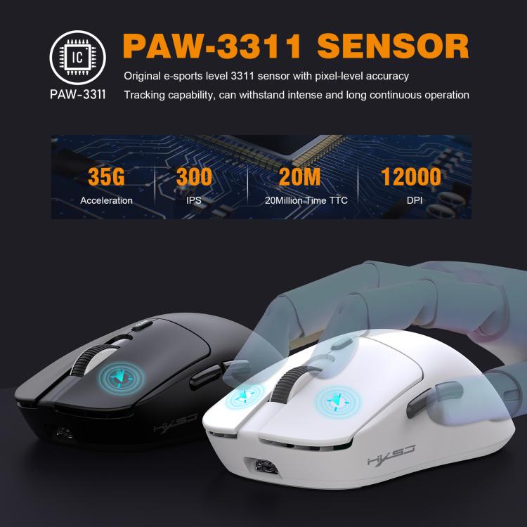 HXSJ T68 3 Modes Wired 2.4G BT5.1 Wireless Lightweight Gaming Mouse