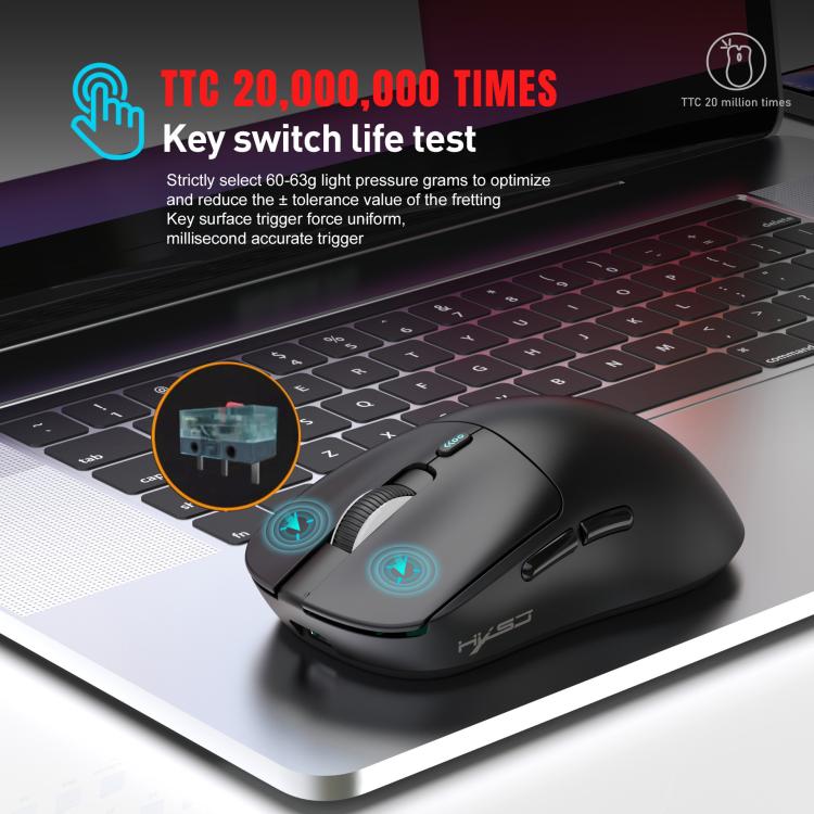 HXSJ T68 3 Modes Wired 2.4G BT5.1 Wireless Lightweight Gaming Mouse