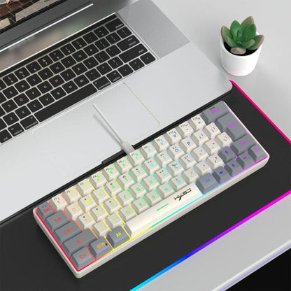 Проводная клавиатура HXSJ V400 с RGB-подсветкой и цветопередачей, мембранная, 63 клавиши, длина кабеля: 1,7 м