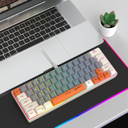 Проводная клавиатура HXSJ V400 с RGB-подсветкой и цветопередачей, мембранная, 63 клавиши, длина кабеля: 1,7 м
