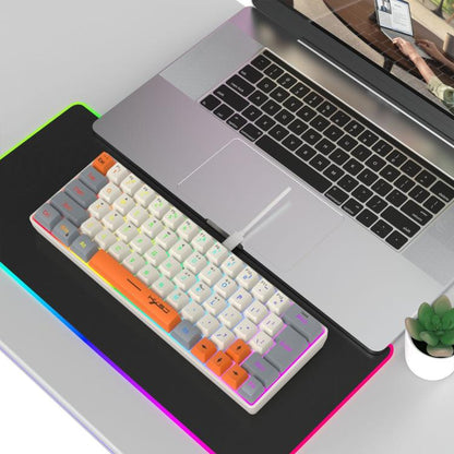 Проводная клавиатура HXSJ V400 с RGB-подсветкой и цветопередачей, мембранная, 63 клавиши, длина кабеля: 1,7 м