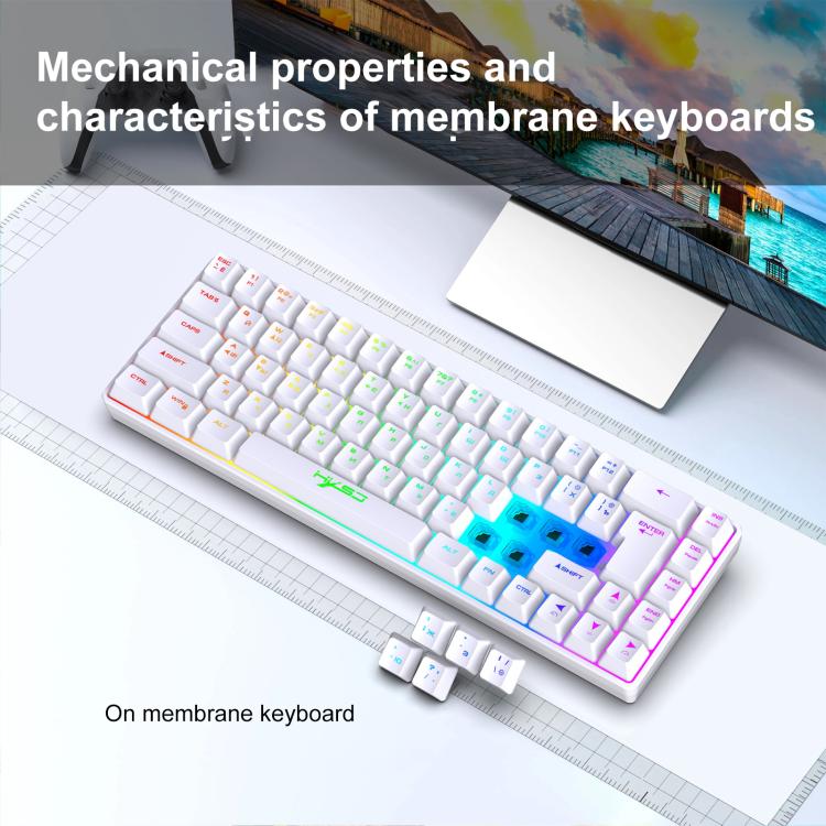 Проводная механическая клавиатура HXSJ V200 с RGB-подсветкой, русская версия, 68 клавиш, длина кабеля: 1,7 м