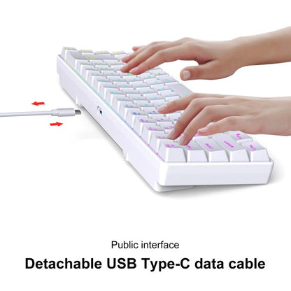 Проводная механическая клавиатура HXSJ V200 с RGB-подсветкой, русская версия, 68 клавиш, длина кабеля: 1,7 м