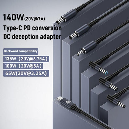 Кабель для зарядки ноутбука Type-C-DC мощностью 140 Вт длиной 1,8 м