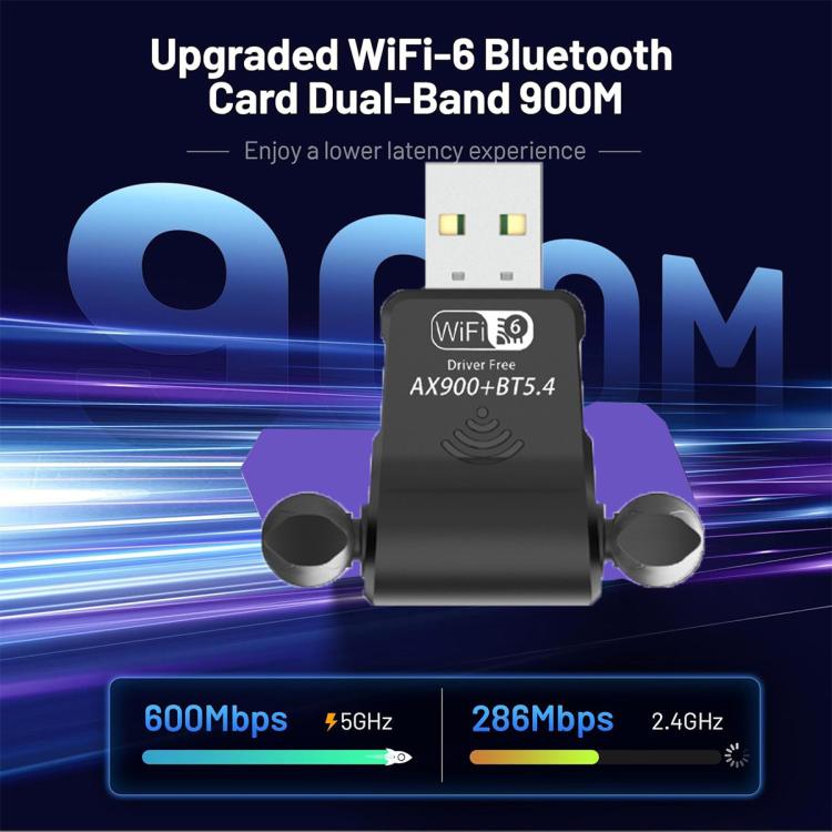 Внешний сетевой USB-адаптер RE-902 с двумя антеннами Bluetooth WiFi 2 в 1 для компьютера без драйверов