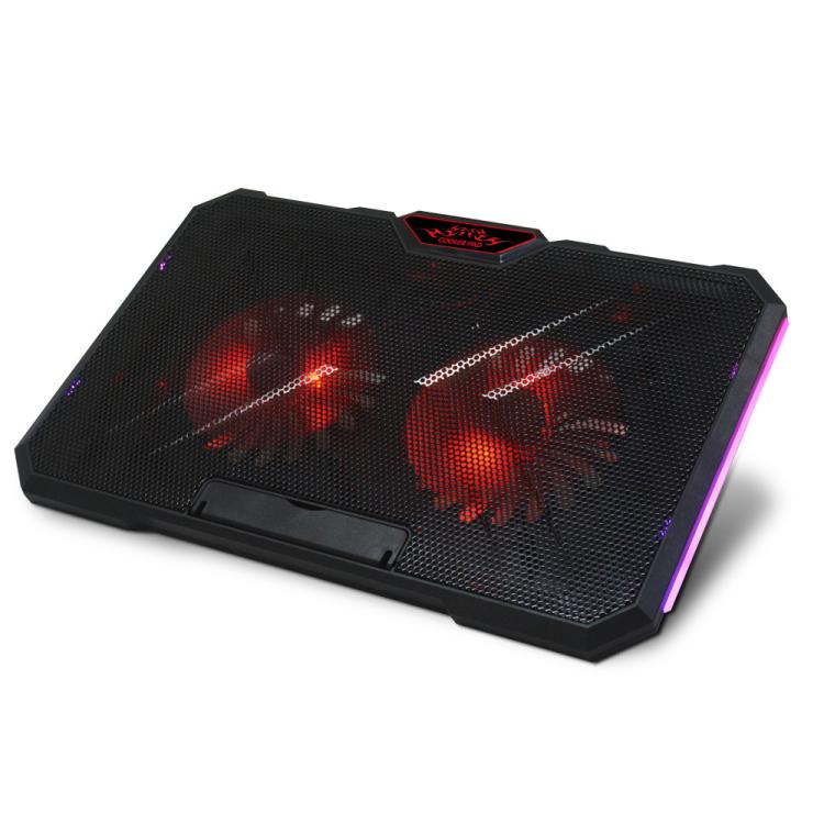 Бесшумный кулер для ноутбука NUOXI YL-019 с RGB-подсветкой и двумя турбинами