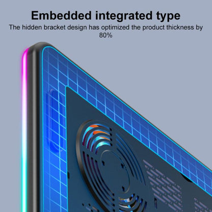 NUOXI F36-5 6 ātrumu regulējams klēpjdatora dzesētājs ar 5 ventilatoriem un RGB