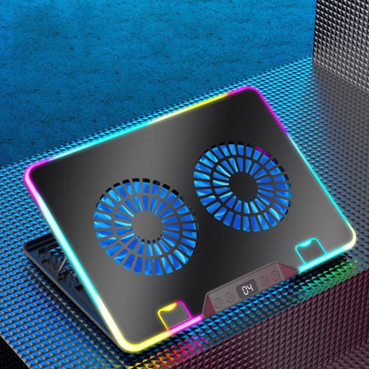 NUOXI F36-2 6 ātrumu regulējams divu ventilatoru īpaši plāns klēpjdatora dzesētājs