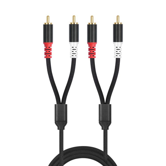 2 RCA vīriešu un 2 RCA vīriešu audio kabelis