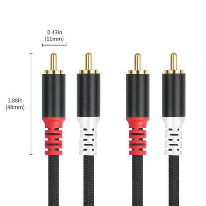 2 RCA vīriešu un 2 RCA vīriešu audio kabelis