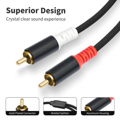 2 RCA vīriešu un 2 RCA vīriešu audio kabelis