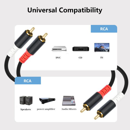 2 RCA vīriešu un 2 RCA vīriešu audio kabelis
