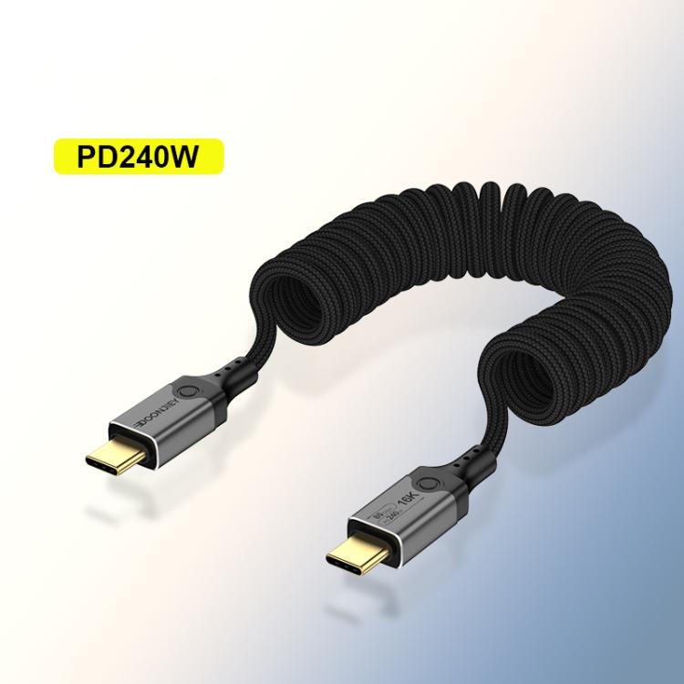 Кабель-переходник DOONJIEY DJUSB510GR 80 Гбит/с Type-C 16K HD для проекционного кабеля с пружиной