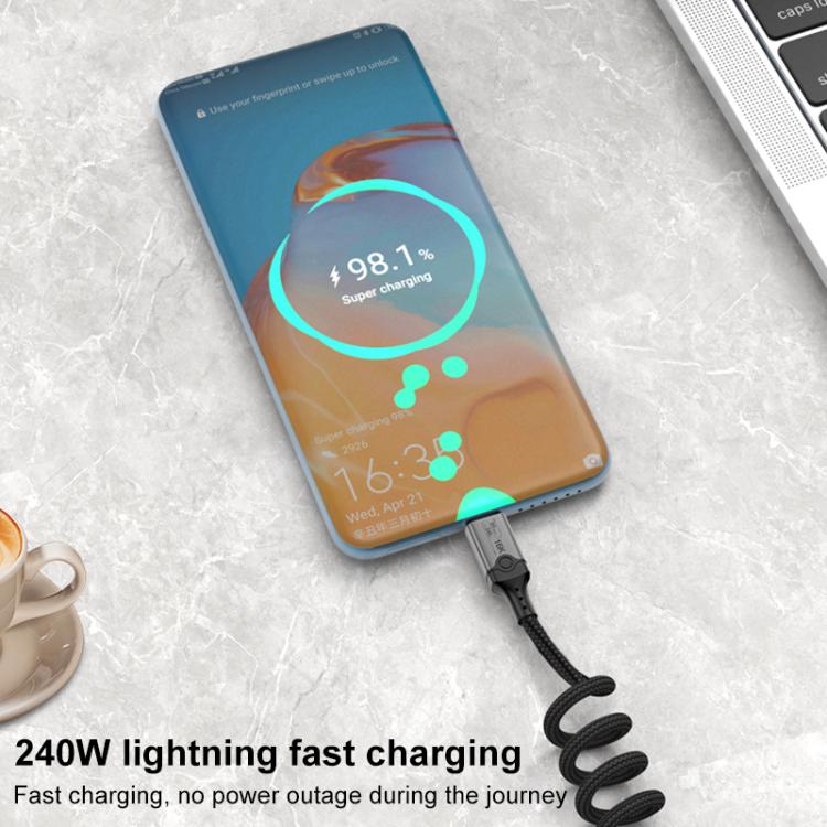 Кабель-переходник DOONJIEY DJUSB510GR 80 Гбит/с Type-C 16K HD для проекционного кабеля с пружиной