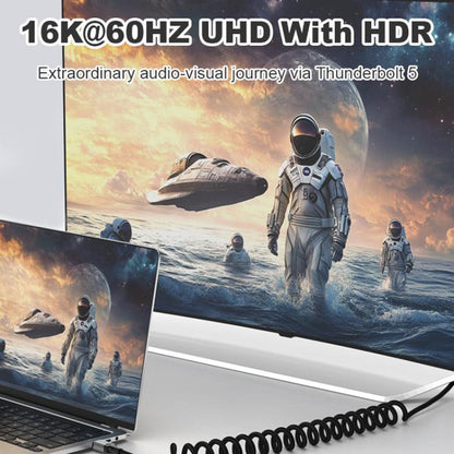 Кабель-переходник DOONJIEY DJUSB510GR 80 Гбит/с Type-C 16K HD для проекционного кабеля с пружиной