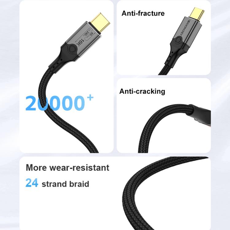 Кабель-переходник DOONJIEY DJUSB510GR 80 Гбит/с Type-C 16K HD для проекционного кабеля с пружиной