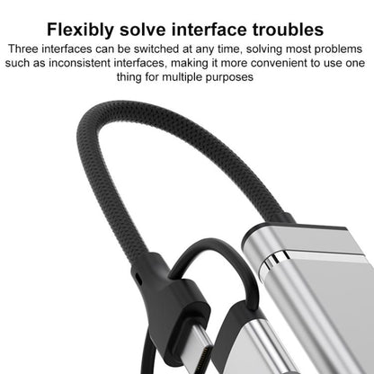 USB / Type-C / 8 Pin to CF / TF / SD Card Reader, 3.5mm HUB Adapter 6 in 1 Docking Station