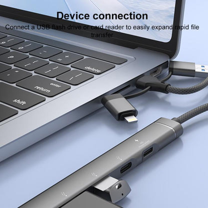 USB / Type-C / 8 Pin to 3.5mm, PD, 2 x USB, Type-C HUB Adapter 5 in 1 Docking Station