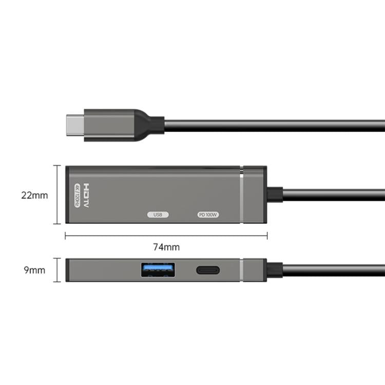 Type-C to Type-C, USB-A, HDMI HUB Docking Station