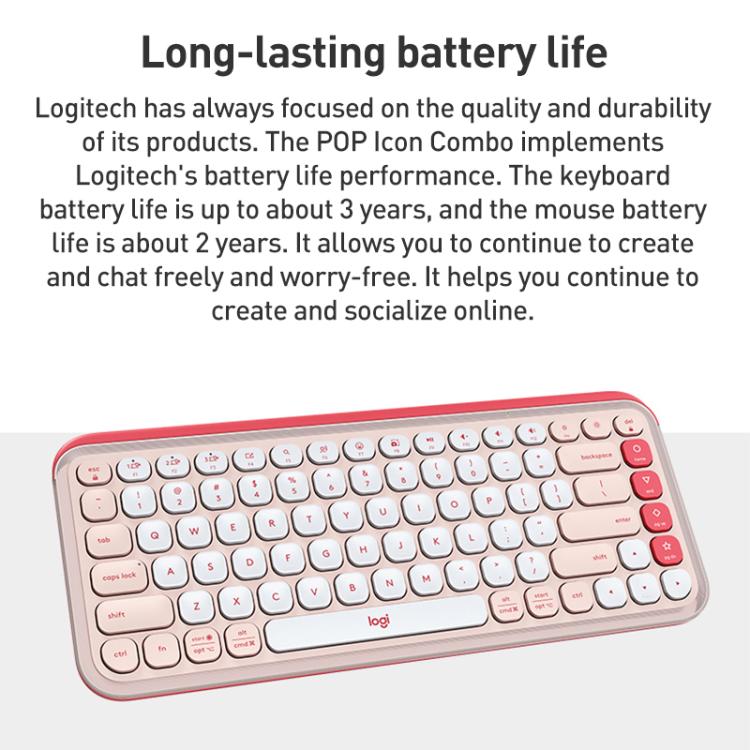 Беспроводной комплект клавиатуры и мыши Logitech POP ICON COMBO Bluetooth