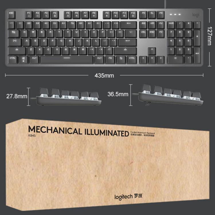 Logitech K845 Backlit Mechanical Wired Keyboard, Cable Length: 1.8m