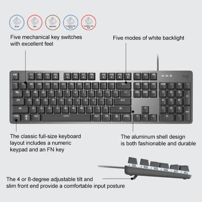 Logitech K845 Backlit Mechanical Wired Keyboard, Cable Length: 1.8m