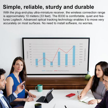 Logitech B330 1000DPI klusa Bluetooth bezvadu pele