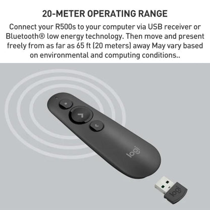 Logitech R500s lāzera bezvadu viedās prezentācijas tālvadības pults
