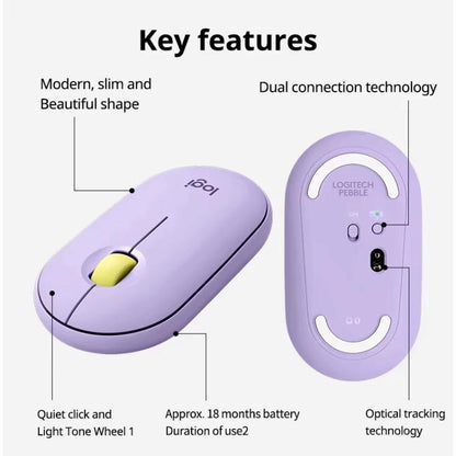 Logitech PEBBLE M350 1000DPI Ultra-Thin Dual-Mode Wireless Bluetooth Mouse
