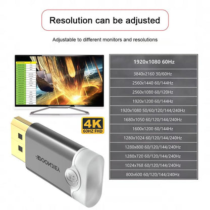 Видеокарта с интерфейсом DisplayPort DOONJIEY, спуфер, эмулятор дисплея, виртуальный монитор со световым индикатором