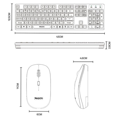 Yesido KB42 2.4G Business Wireless Keyboard Mouse Set