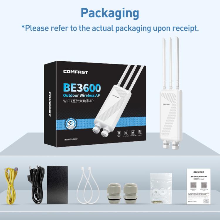 Уличная беспроводная точка доступа COMFAST CF-EW87, двухдиапазонная, WiFi7, скорость 3600 Мбит/с