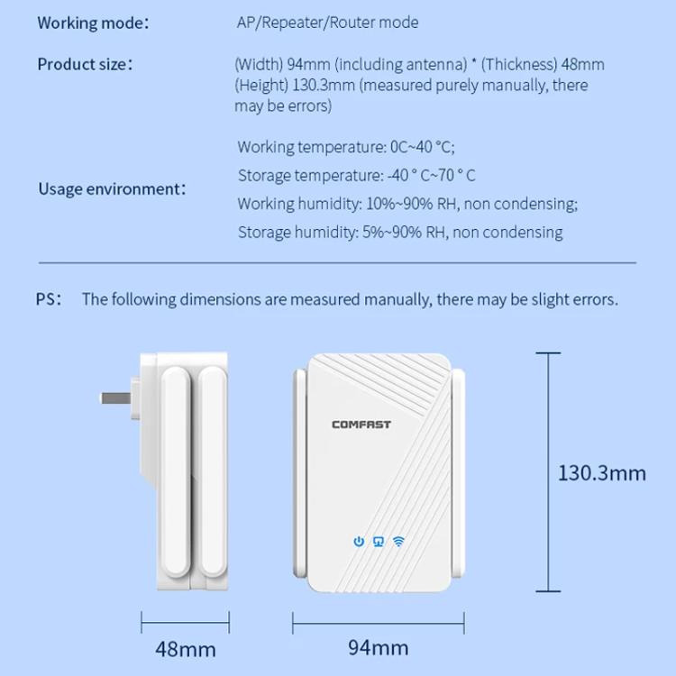 COMFAST CF-WR773BE 3570Mbps WiFi7 signāla paplašinātājs divjoslu gigabitu bezvadu atkārtotājs