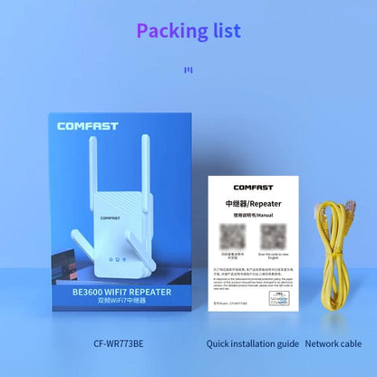 COMFAST CF-WR773BE 3570Mbps WiFi7 signāla paplašinātājs divjoslu gigabitu bezvadu atkārtotājs