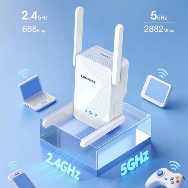 COMFAST CF-WR773BE 3570Mbps WiFi7 signāla paplašinātājs divjoslu gigabitu bezvadu atkārtotājs