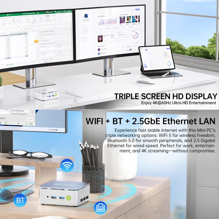 Мини-ПК GMKtec NucBox G10, AMD Ryzen 5 3500U, Windows 11 Pro, Wi-Fi, Bluetooth, HDTV, DisplayPort