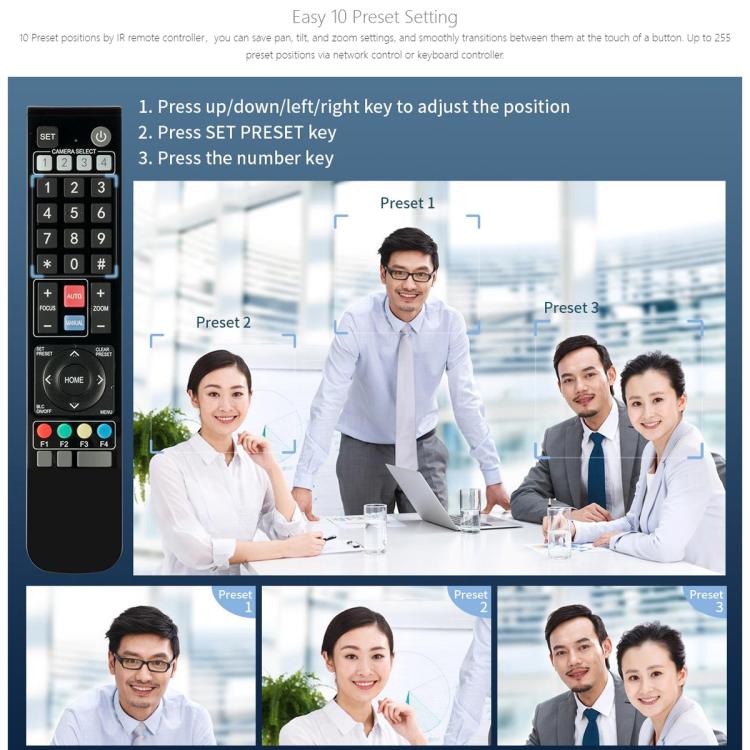 FEELWORLD 4K10X 4K PTZ Camera 10X Optical Zoom AI Tracking HDMI-compatible USB IP Remote Control