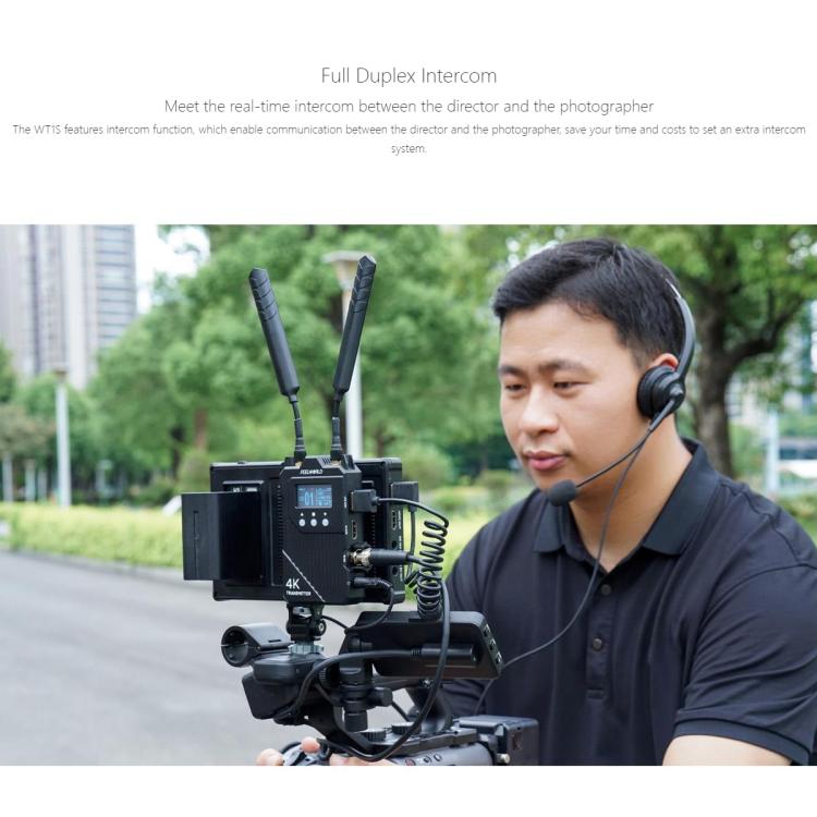 Беспроводная система передачи видео FEELWORLD WT1S 4K с поддержкой SDI + Dual HDMI и полнодуплексной интерком-трансляцией в режиме реального времени