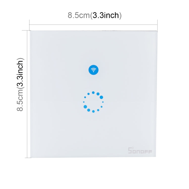 Сенсорный настенный выключатель Sonoff Touch 86 мм, 1-клавишный, из закаленного стекла, сенсорный выключатель для умного дома, совместимый с Alexa и Google Home, переменный ток 90–250 В, 400 Вт, 2 А